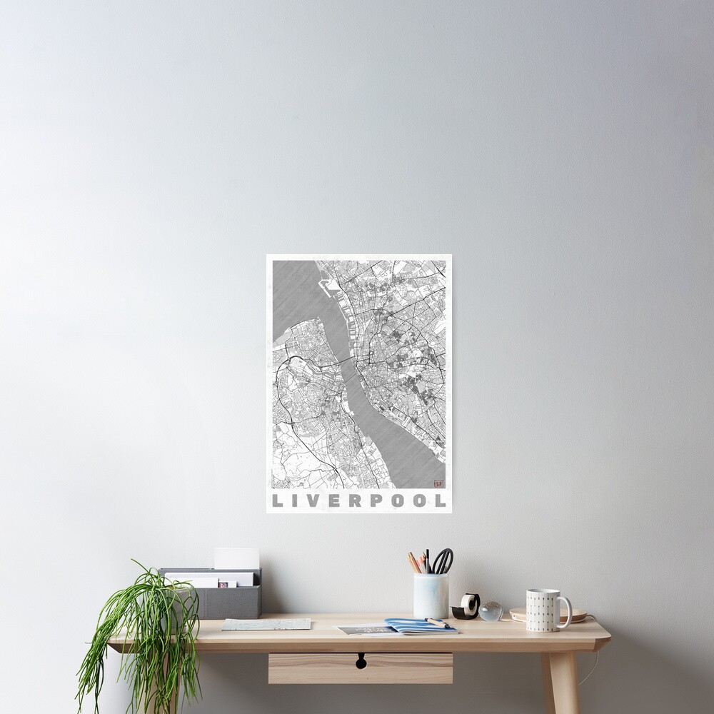 Liverpool Map Line Poster