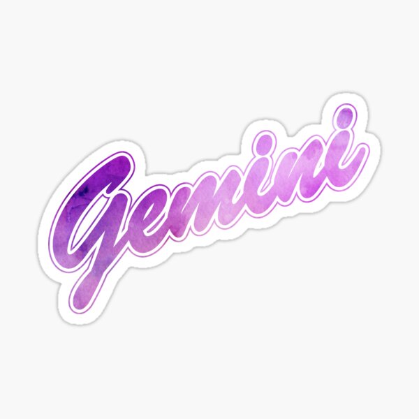 Artikel-Vorschau von GEMINI Zodiak Sign Brush Script (lila/pink), designt und verkauft von JennieCarolina.