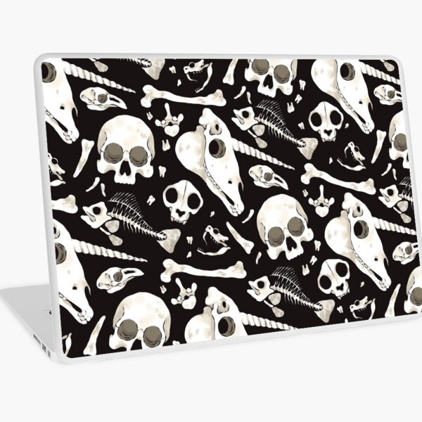 black Skulls and Bones - Wunderkammer Laptop Skin