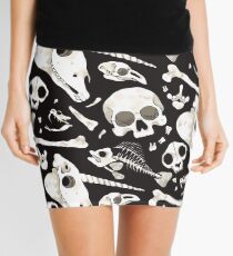 black Skulls and Bones - Wunderkammer Mini Skirt