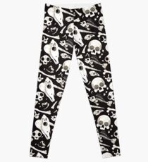 black Skulls and Bones - Wunderkammer Leggings
