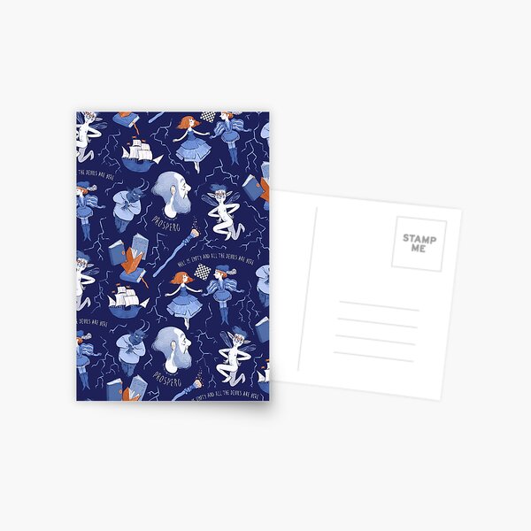 Shakespearean pattern -the Tempest Postcard