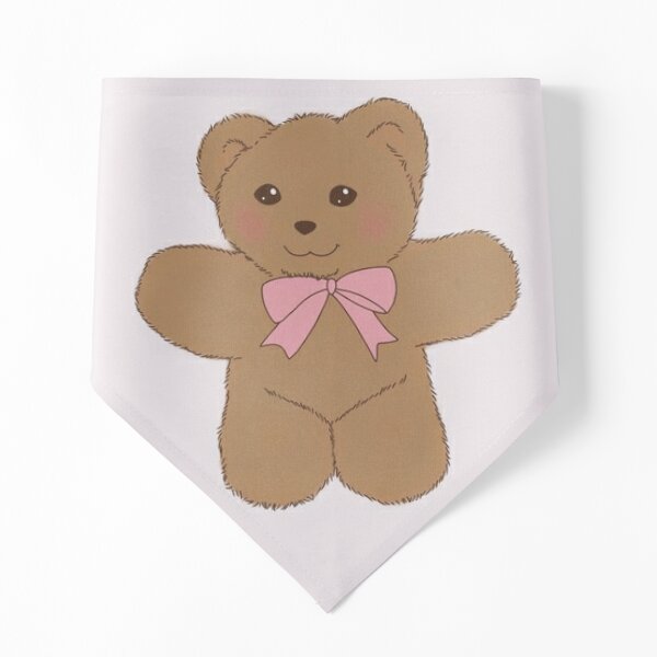 teddy bear ribbon coquette dollette brown pink Art Board Print by