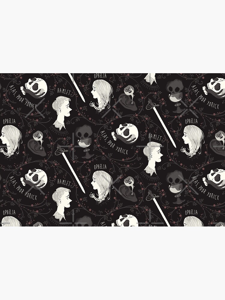 Aperçu 3 sur 3. Carnet avec l'œuvre Motif shakespearien - Hamlet créée et vendue par fabiomancini.