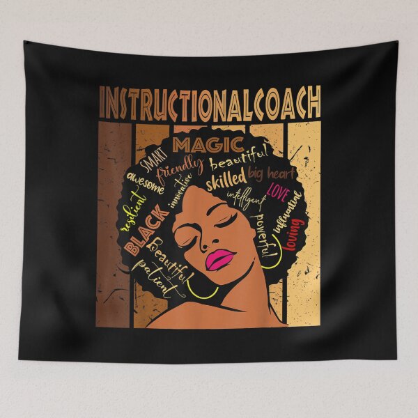 Item preview, Black Instructional Coach Afro African American Woman designed and sold by BrianLangley2.
