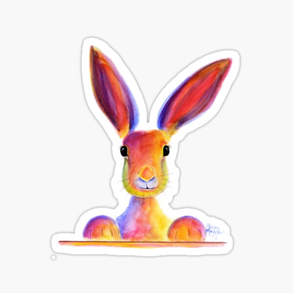 Item preview, Hare RaBBiT PRiNTS ' JUST TO SAY HELLO ' by Shirley MacArthur designed and sold by Shirley MacArthur Limited.