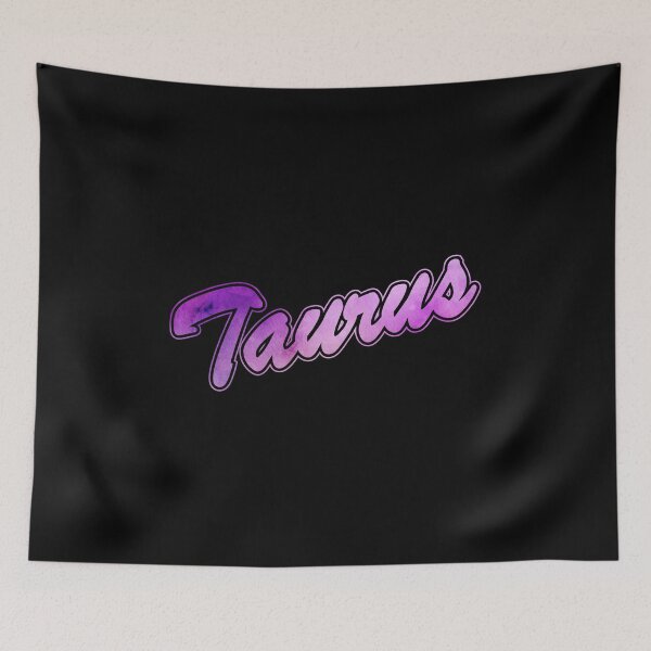 Item preview, TAURUS Zodiak Sign Brush Script (purple/pink) designed and sold by JennieCarolina.