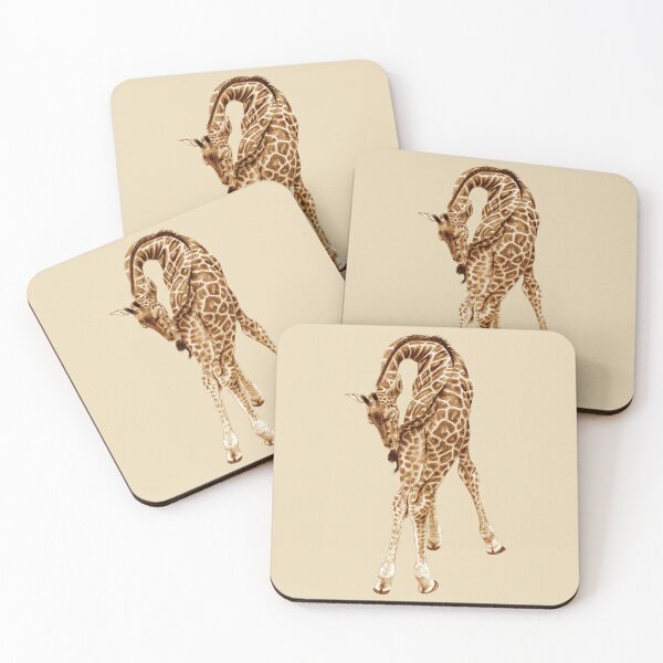 Item preview, Giraffe biting its tail - brown colorized version designed and sold by SylvieG18.