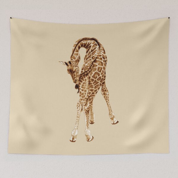 Item preview, Giraffe biting its tail - brown colorized version designed and sold by SylvieG18.