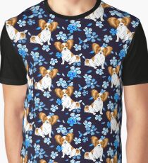 Papillon Flowers Blue Graphic T-Shirt