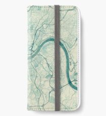 Cincinnati Karte blau Vintage iPhone Flip-Case/Hülle/Klebefolie