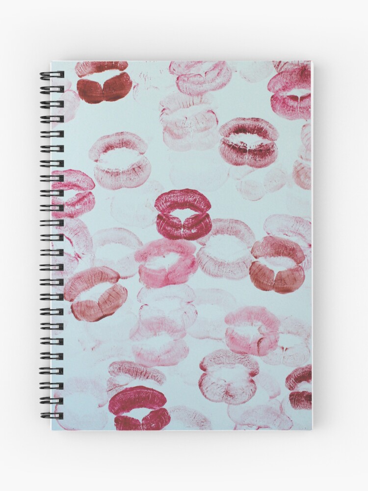 kisses pattern red pink lipstick aesthetic pinterest coquette