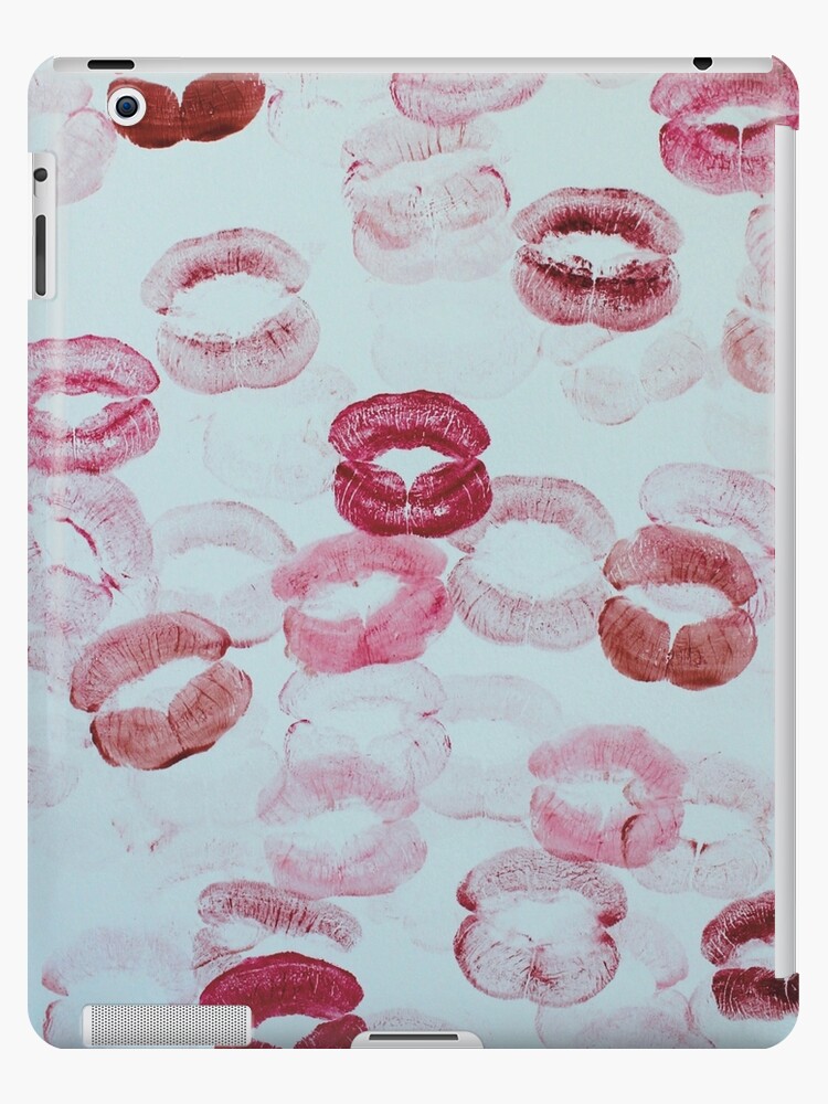 kisses pattern red pink lipstick aesthetic pinterest coquette