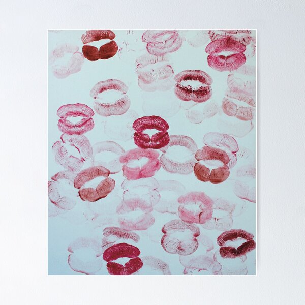 Kiss and Tell | Pink and Red Lipstick Kisses Wrapping Paper