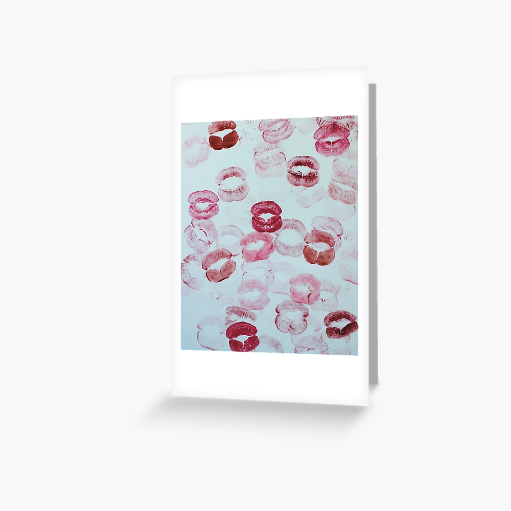 kisses pattern red pink lipstick aesthetic pinterest coquette dollette