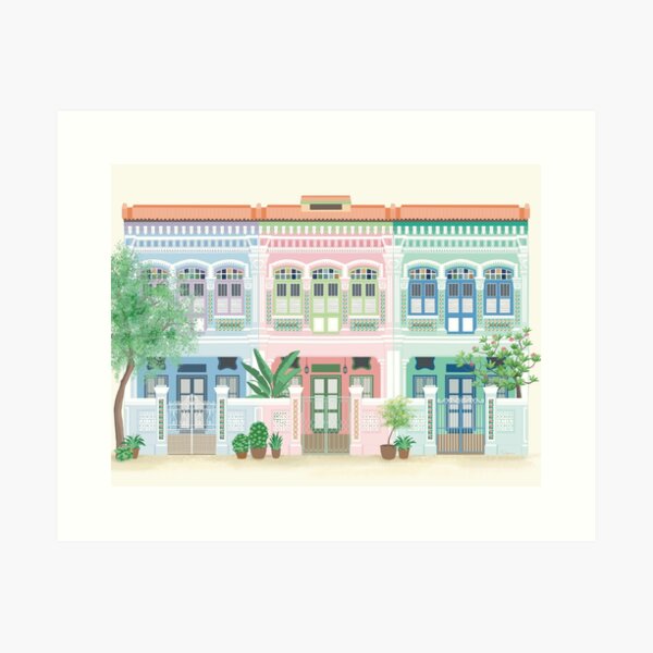 Item preview, Peranakan Shophouses in Singapore designed and sold by Tulipions.