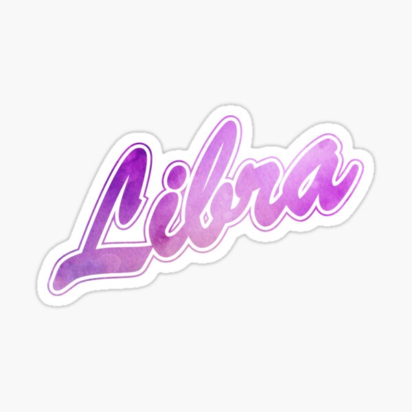Artikel-Vorschau von LIBRA Zodiak Sign Brush Script (lila/pink), designt und verkauft von JennieCarolina.