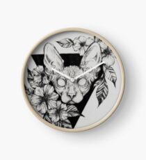Reloj Hairless Sphinx Cat Flower Portrait