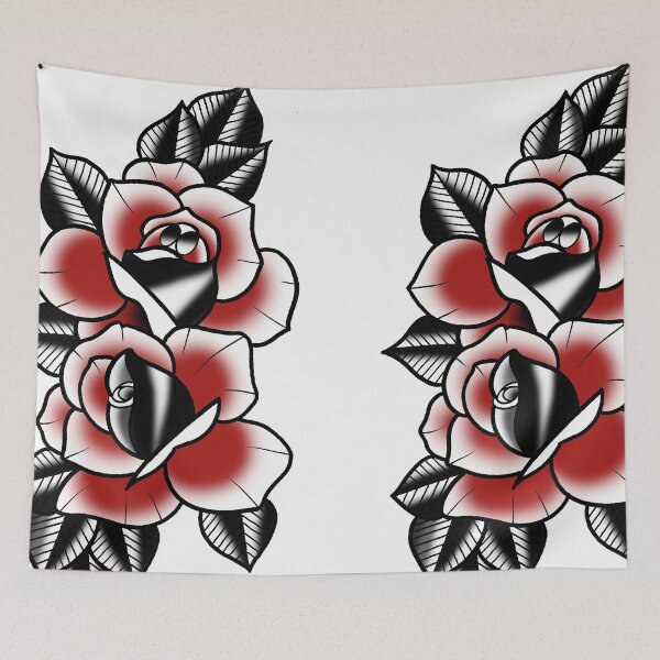 Item preview, Fkj tattoo flash red roses designed and sold by franckfkj.