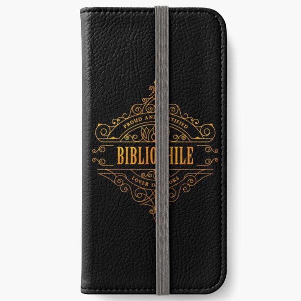 Gold Bibliophile - black iPhone Wallet