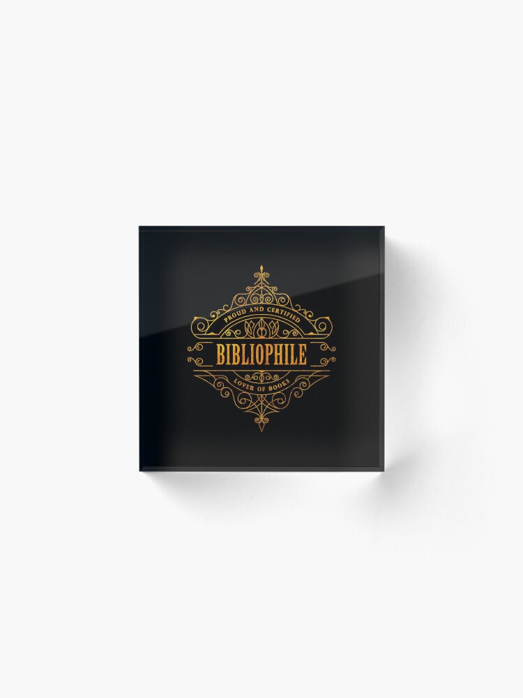 Alternate view of Gold Bibliophile - black Acrylic Block