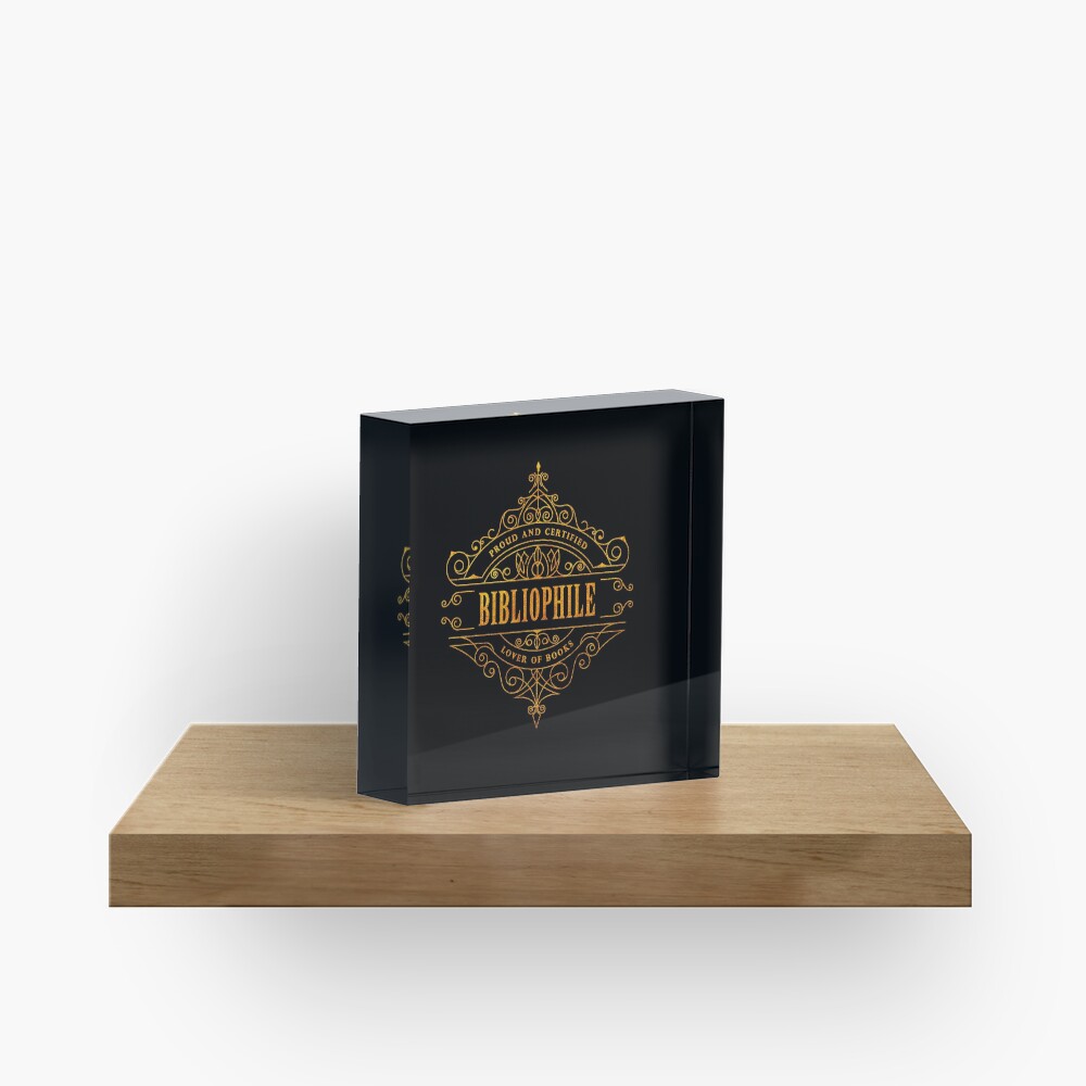 Gold Bibliophile - black Acrylic Block