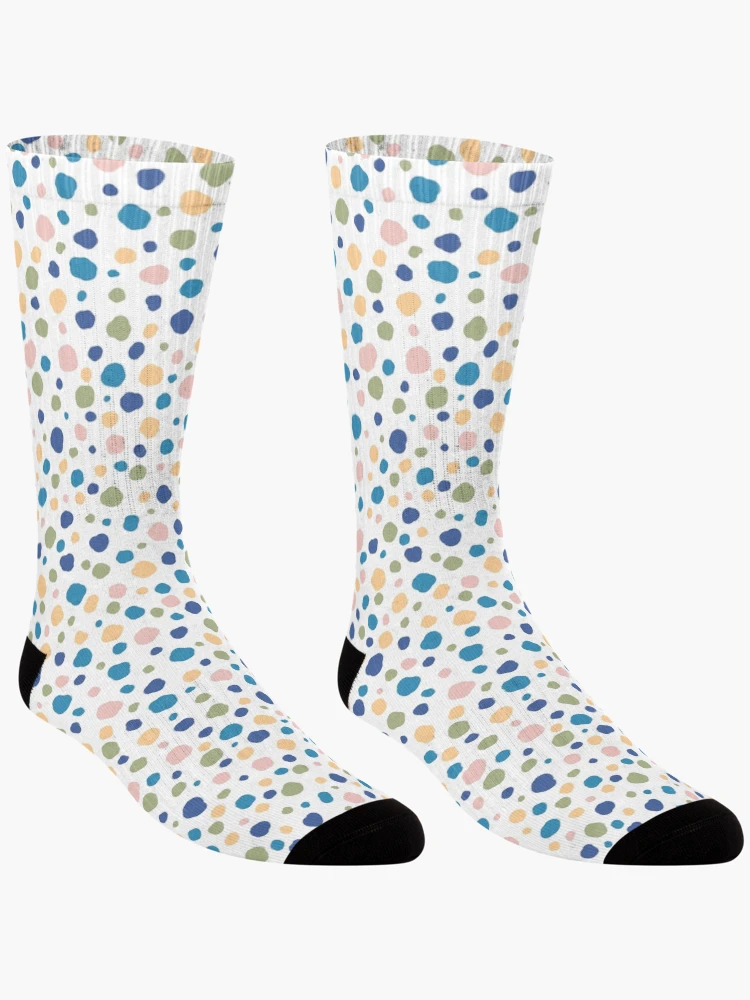 Thumbnail 3 of 5, Socks, Multicoloured Abstract Spots Pattern designed and sold by Calislahn.