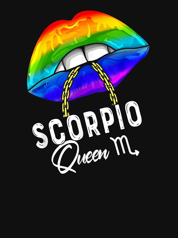 Lgbtq Scorpio Queen Lips Zodiac Rainbow Gay Pride Flag T Shirt For