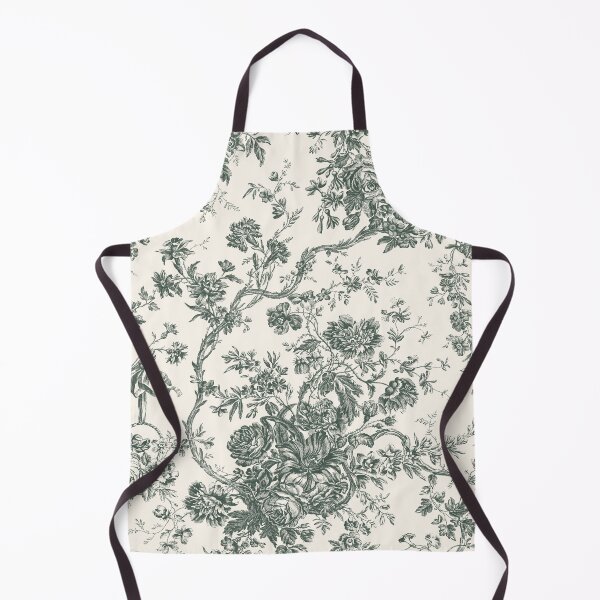 Item preview, Toile de Jouy Fleurie Pattern in Green Colour designed and sold by silver6press.