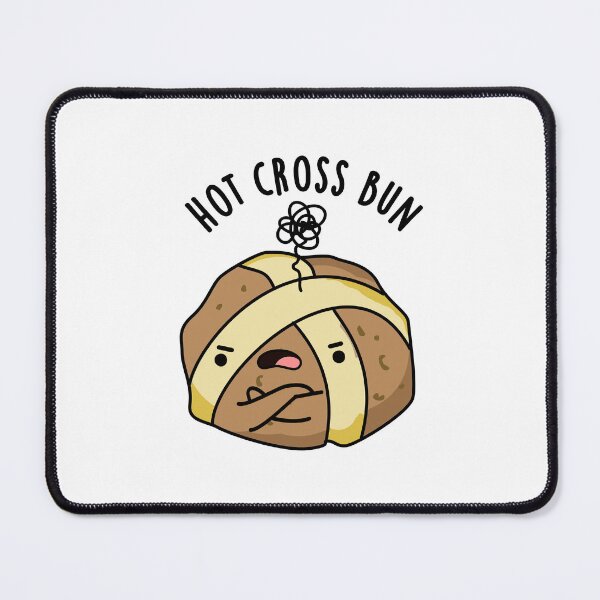 Item preview, Hot Cross Bun Funny Angry Bun Puns  designed and sold by punnybone.