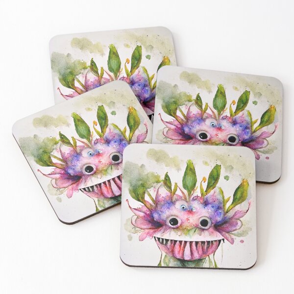 Item preview, Watercolor Cute Flower Alien Monster designed and sold by pixelista.