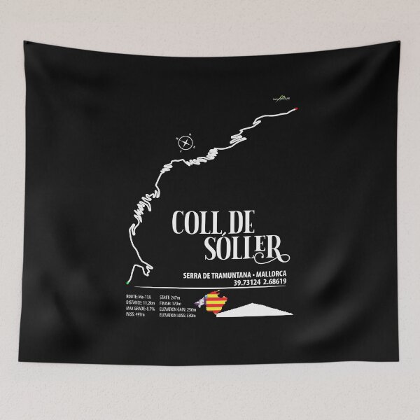 Item preview,  Coll de Soller Climb Mallorca Spain Ma-11A Trail Map Sticker T-Shirt 02 designed and sold by OuterShellUK.