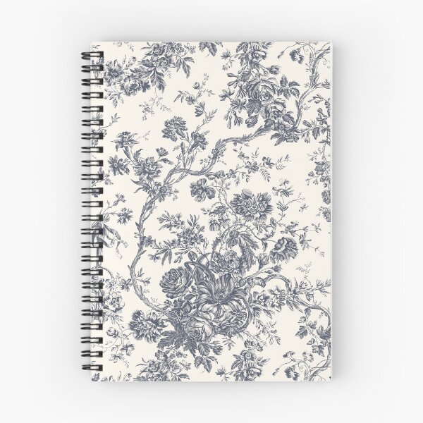Item preview, Toile de Jouy Fleurie Pattern in Navy Colour designed and sold by silver6press.
