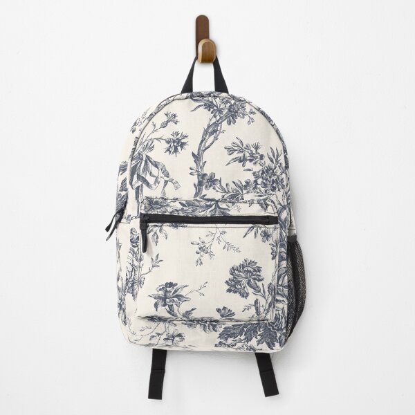 Item preview, Toile de Jouy Fleurie Pattern in Navy Colour designed and sold by silver6press.