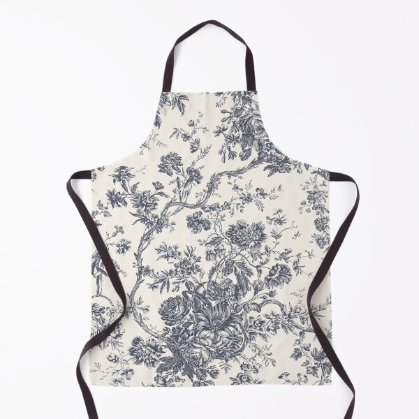 Item preview, Toile de Jouy Fleurie Pattern in Navy Colour designed and sold by silver6press.