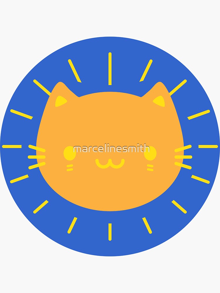 Thumbnail 3 of 3, Sticker, Kawaii Sunshine Cats designed and sold by marcelinesmith.