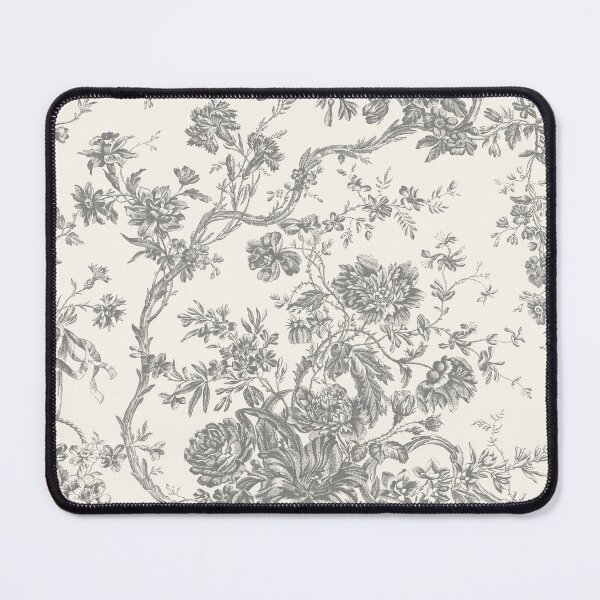 Item preview, Toile de Jouy Fleurie Pattern in Light Gray Colour designed and sold by silver6press.