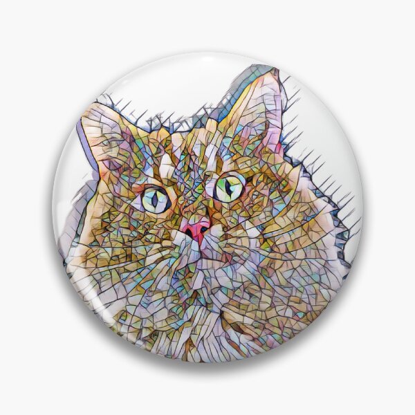 Item preview, An image of a cat with a surprised look in a mosaic style  designed and sold by HDpod.