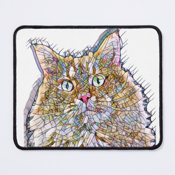 Item preview, An image of a cat with a surprised look in a mosaic style designed and sold by HDpod.