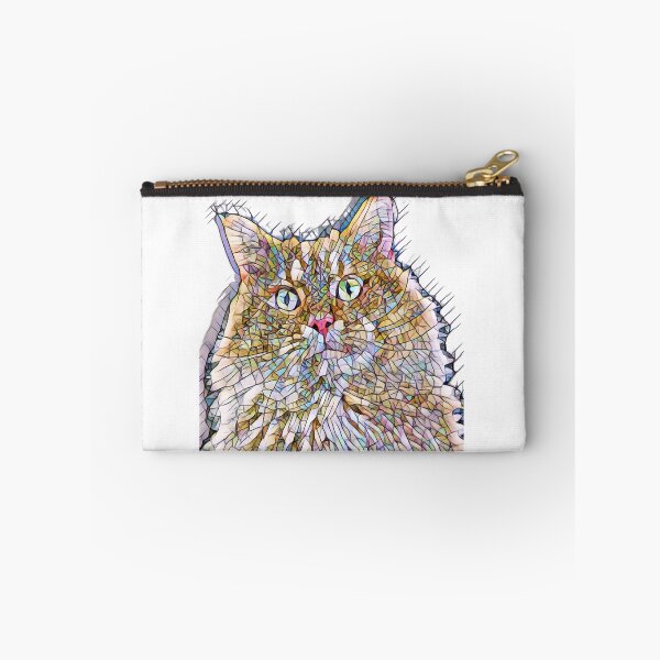 Item preview, An image of a cat with a surprised look in a mosaic style  designed and sold by HDpod.