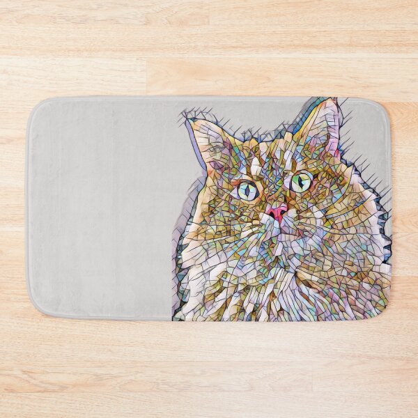 Item preview, An image of a cat with a surprised look in a mosaic style  designed and sold by HDpod.