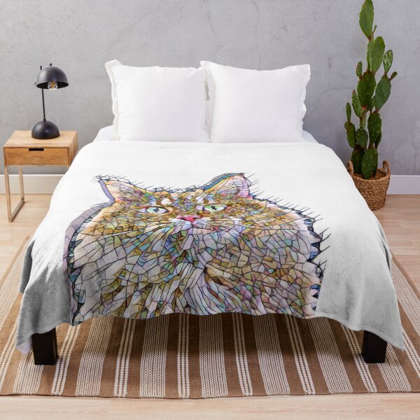 Item preview, An image of a cat with a surprised look in a mosaic style  designed and sold by HDpod.