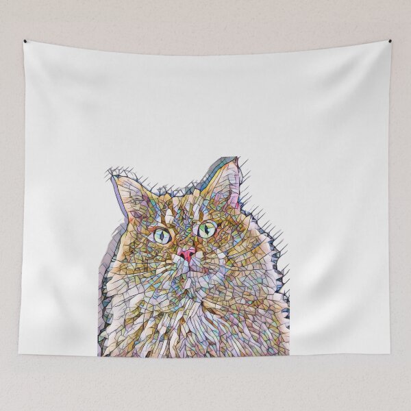 Item preview, An image of a cat with a surprised look in a mosaic style  designed and sold by HDpod.