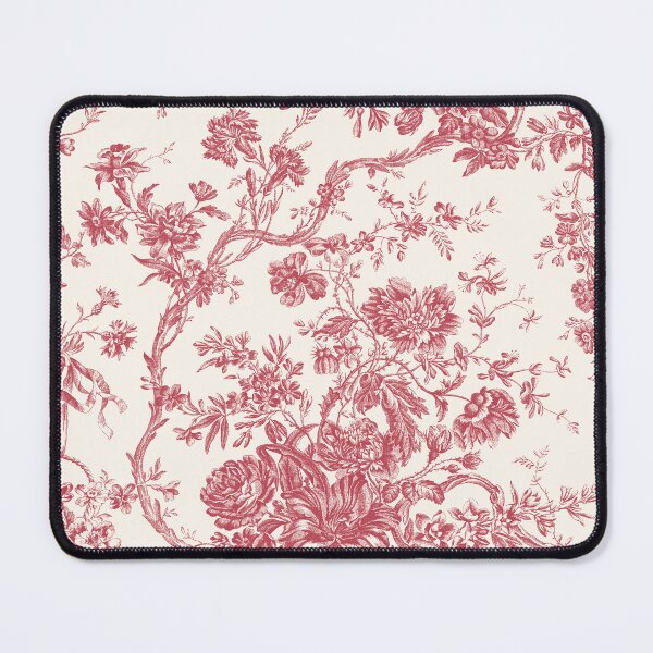 Item preview, Toile de Jouy Fleurie Pattern in Red Colour designed and sold by silver6press.