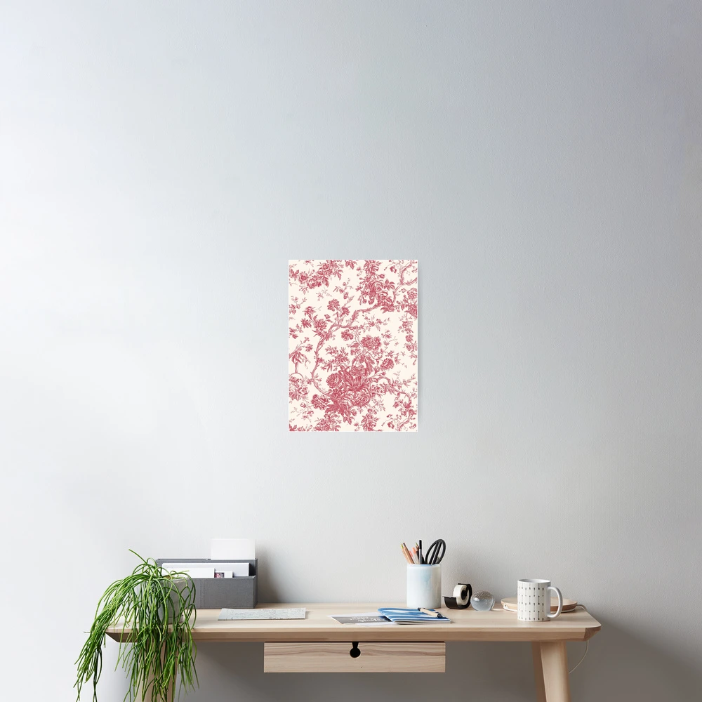 boutis toile de JOUY rouge médaillon 200/245 cm