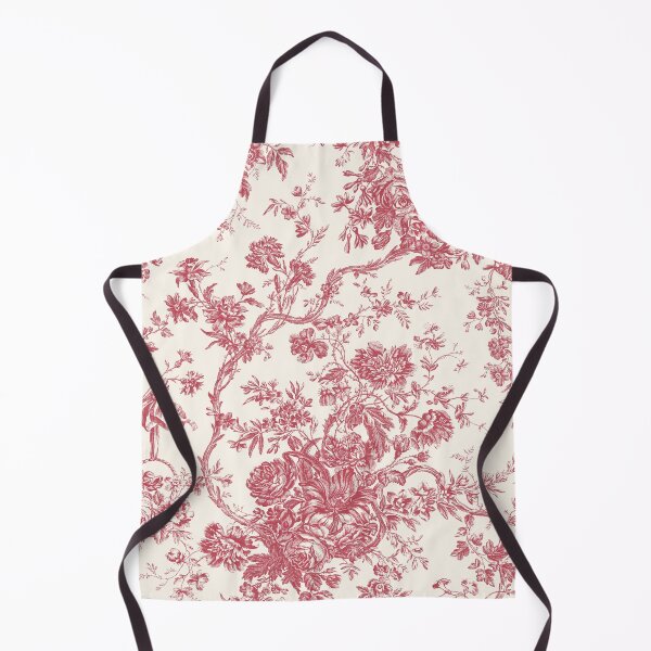 Item preview, Toile de Jouy Fleurie Pattern in Red Colour designed and sold by silver6press.