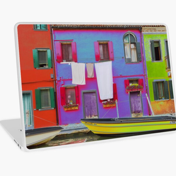 Burano Venice Italy Hanging Laundry Over Canal N159bArtistic Laptop Skin