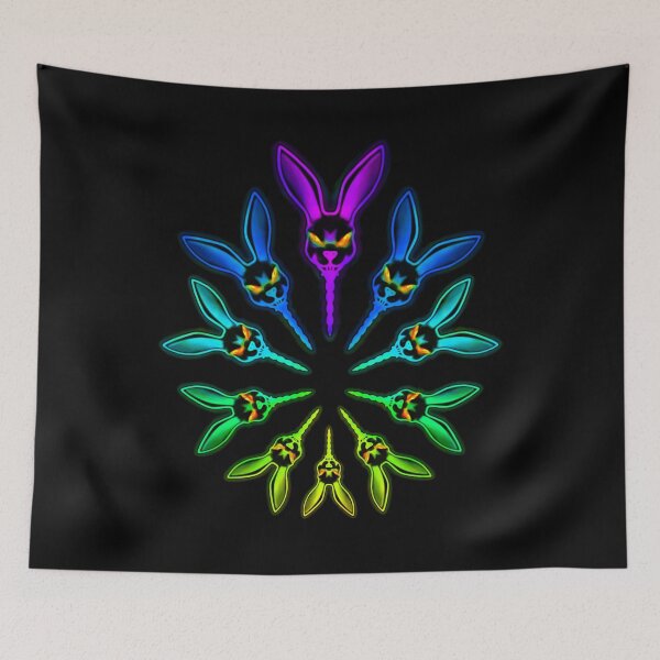 Item preview, Bunny Frog Leap Rainbow Trippy fan art designed and sold by IMNIUM.