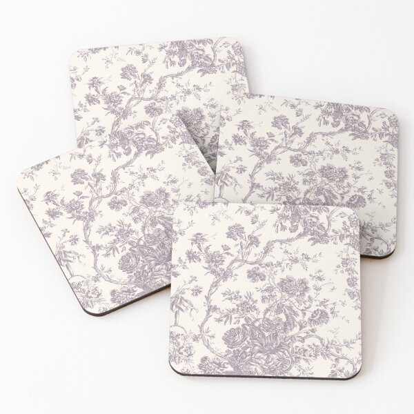Item preview, Estampado Toile de Jouy Fleurie en Color Lavanda designed and sold by silver6press.
