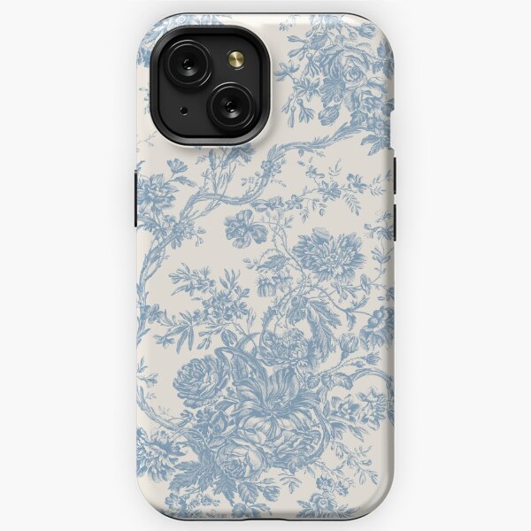 Item preview, Toile de Jouy Fleurie Pattern in French Blue Colour designed and sold by silver6press.